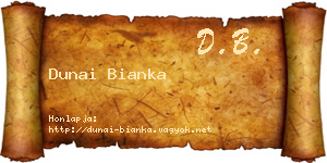 Dunai Bianka névjegykártya